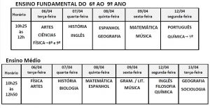 Read more about the article Calendário de Provas 1º Período